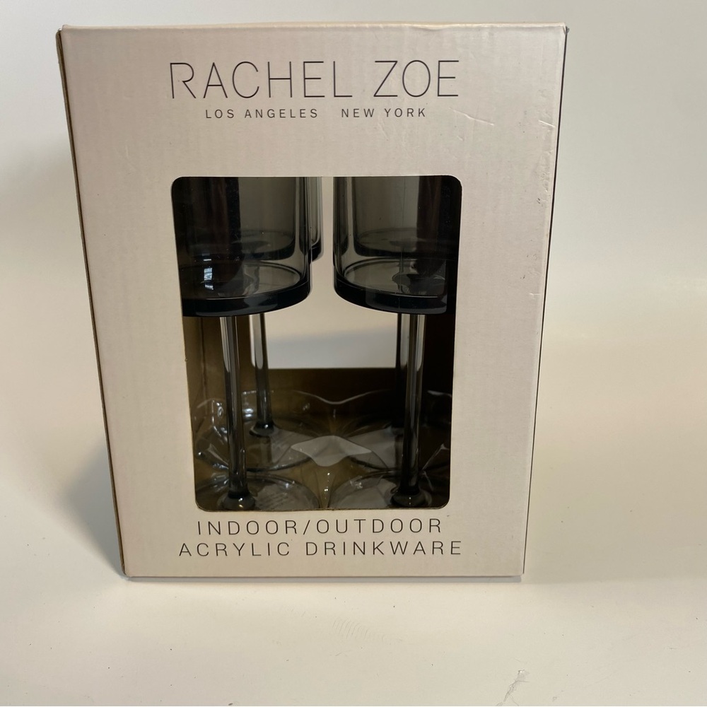 Rachel Zoe Acrylic Drinkware Indoor/outdoor PBA Free Set Of 4 Black Cups…